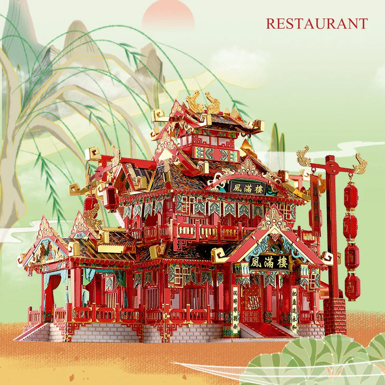 Restaurant 3D metal puzzle by Piececool – DIY architectural model kit for adults and teens
