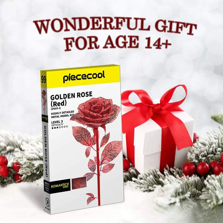 Rose 3D metal puzzle by Piececool – DIY flower model kit for adults and gift giving