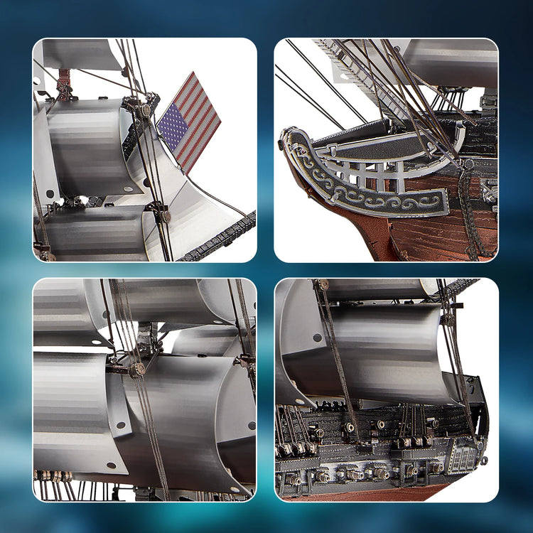 Sailing frigate 3D metal puzzle by Piececool – boat model kit for teens and adults