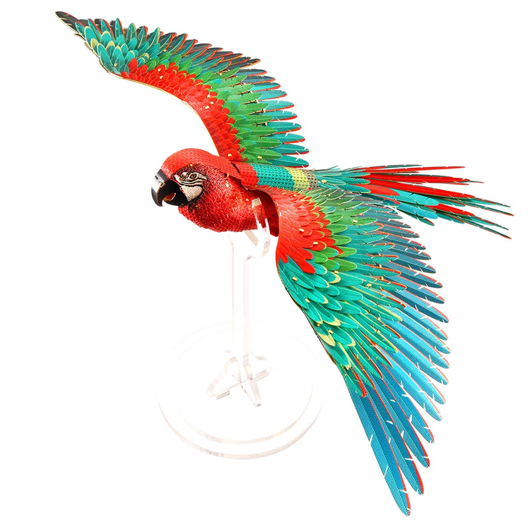 scarlet Macaw 3D metal puzzle by Piececool – DIY bird model kit
