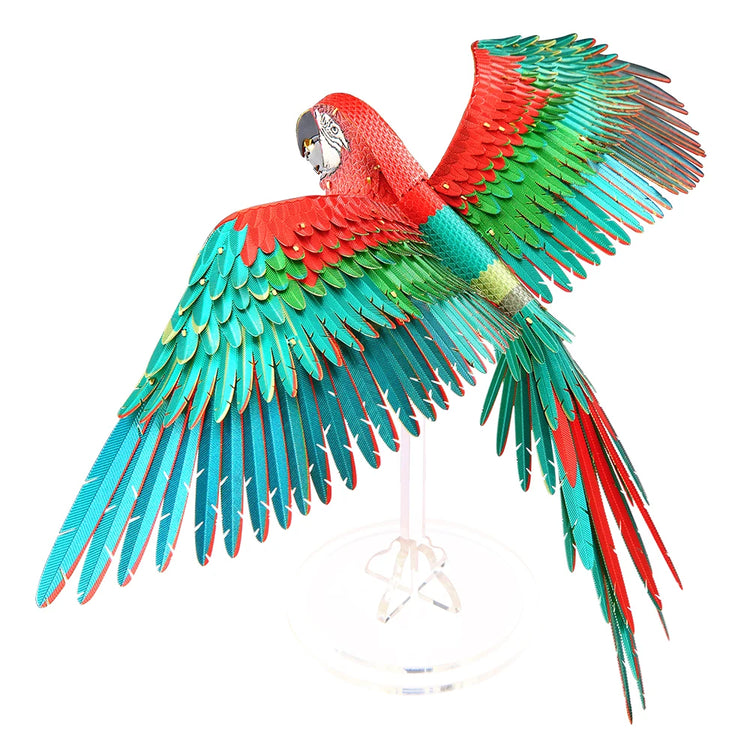 scarlet Macaw 3D metal puzzle by Piececool – DIY bird model kit