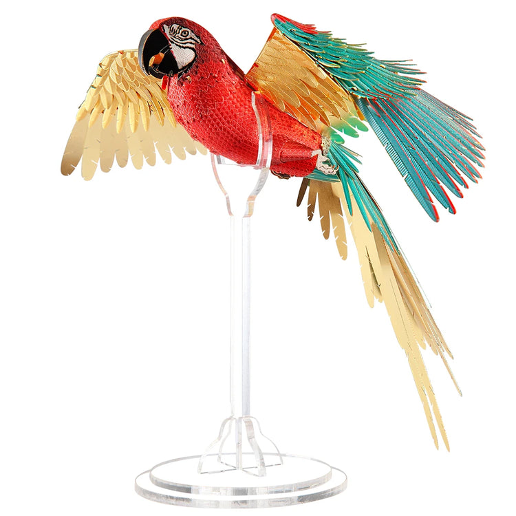 scarlet Macaw 3D metal puzzle by Piececool – DIY bird model kit