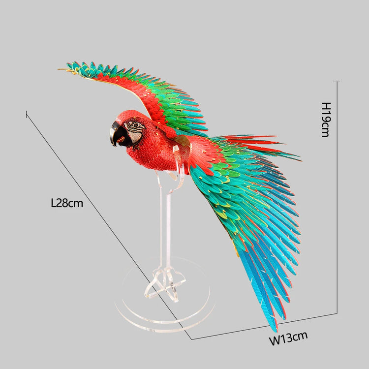 scarlet Macaw 3D metal puzzle by Piececool – DIY bird model kit