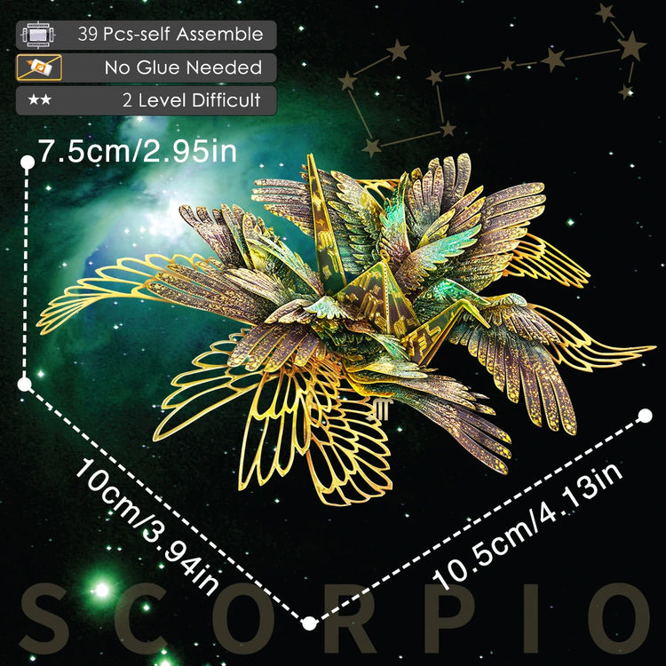Scorpio Constellation 3D metal puzzle by Piececool – horoscope DIY model kit for teens and adults