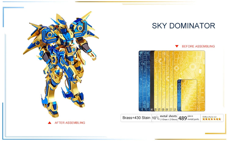 Sky Dominator 3D metal puzzle by Piececool – futuristic DIY model kit for teens and adults