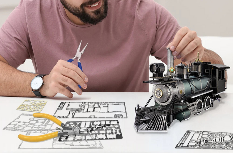 Mogul Train 3D metal puzzle by Piececool – classic locomotive model kit for adults and teens
