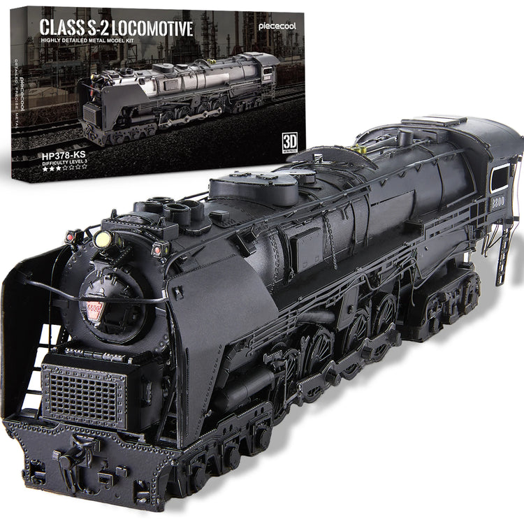 Class S-2 Locomotive 3D metal puzzle by Piececool – train model DIY kit for teens and adults