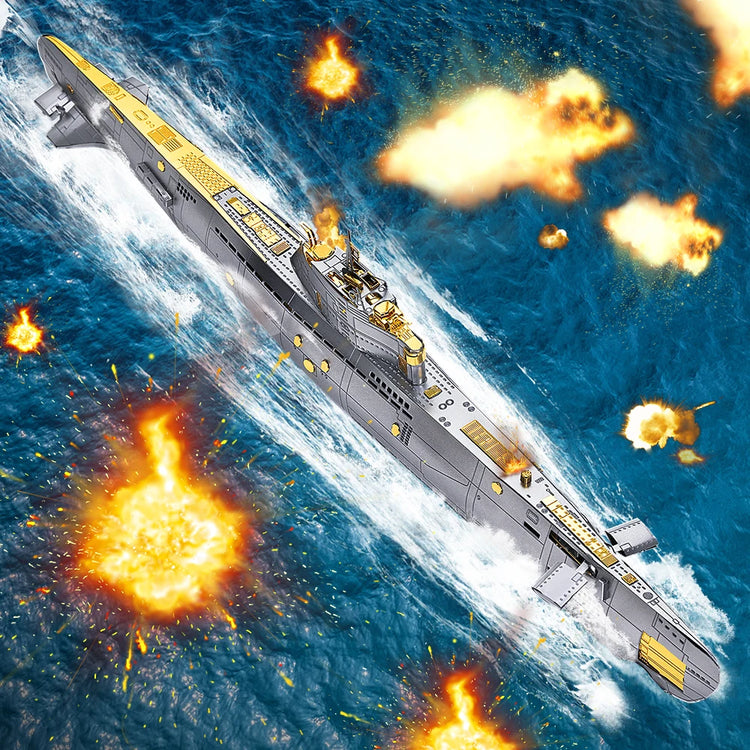 Military Submarine 3D metal puzzle by Piececool – precision DIY model kit for teens and adults