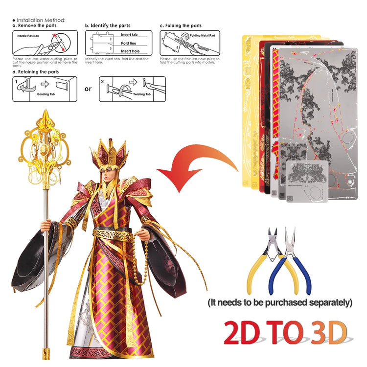 Xuanzang 3D metal puzzle by Piececool – wise monk DIY model kit