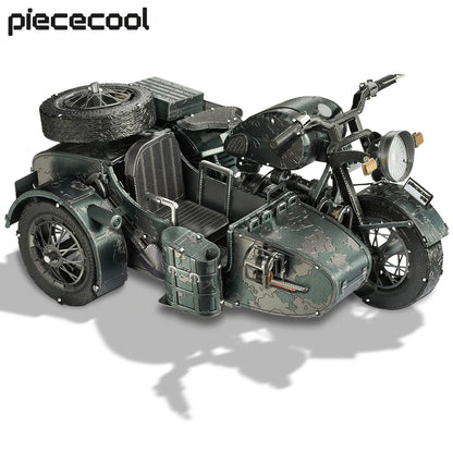 750 Military Motorcycle 3D metal puzzle by Piececool – DIY model kit for teens and adults