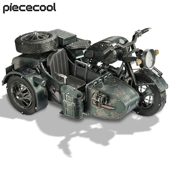 750 Military Motorcycle 3D metal puzzle by Piececool – DIY model kit for teens and adults