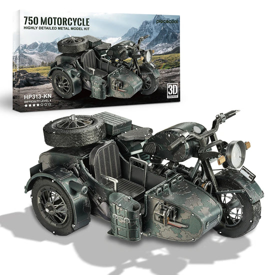 750 Motorcycle 3D metal puzzle by Piececool – DIY motorbike model kit