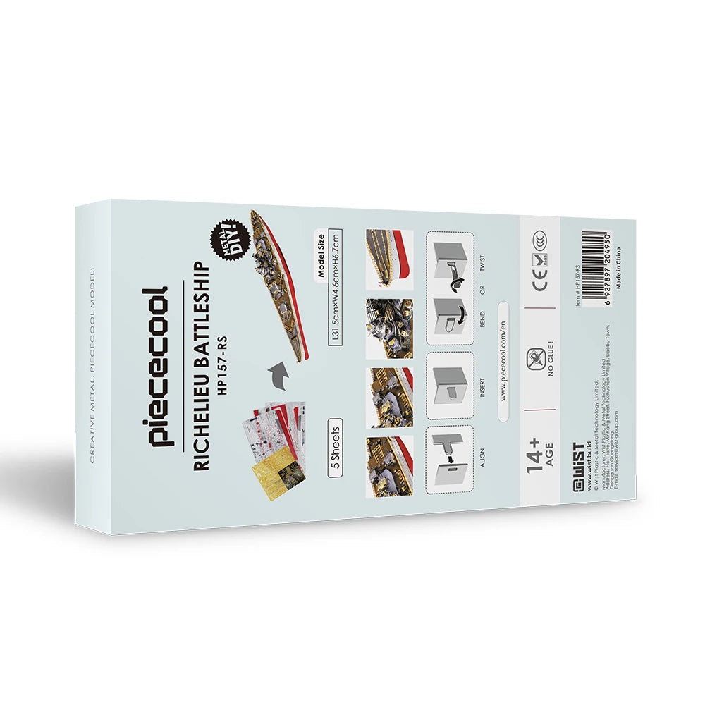 Battleship 3D metal puzzle collection by Piececool – military DIY warship model kits for adults and teens