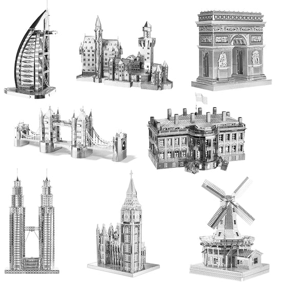 Famous Architecture 3D Metal Puzzle Set | Piececool DIY Building Model Kits – Creative Gifts for Adults & Teens