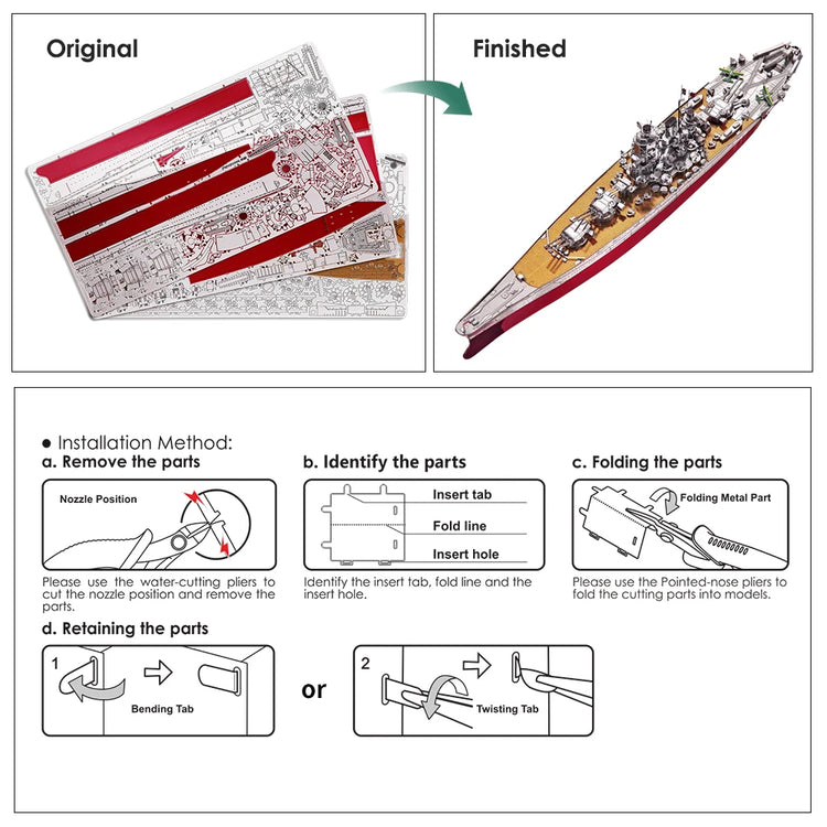 Battleship 3D metal puzzle collection by Piececool – military DIY warship model kits for adults and teens