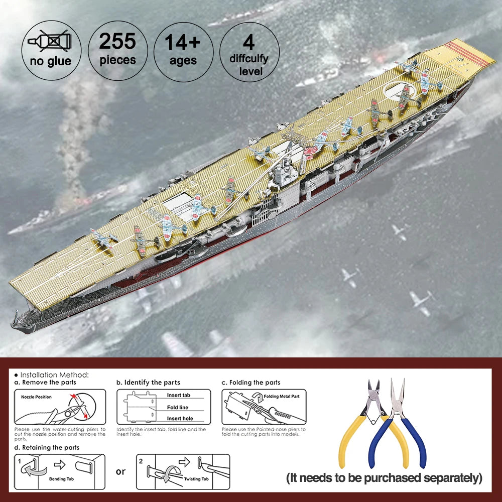 Battleship 3D metal puzzle collection by Piececool – military DIY warship model kits for adults and teens
