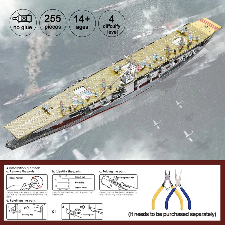 Battleship 3D metal puzzle collection by Piececool – military DIY warship model kits for adults and teens