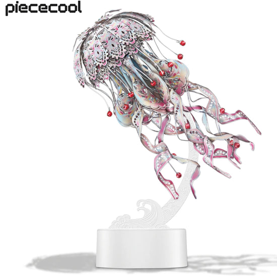 Colorful Jellyfish 3D Metal Puzzle | Piececool DIY Animal Model Kit – Relaxing Creative Gift for Adults & Teens