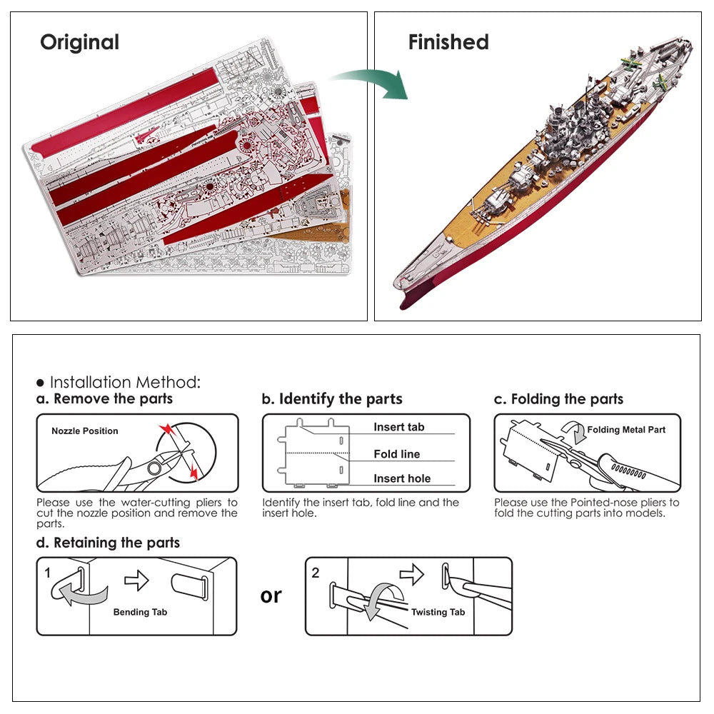 Battleship 3D metal puzzle collection by Piececool – military DIY warship model kits for adults and teens