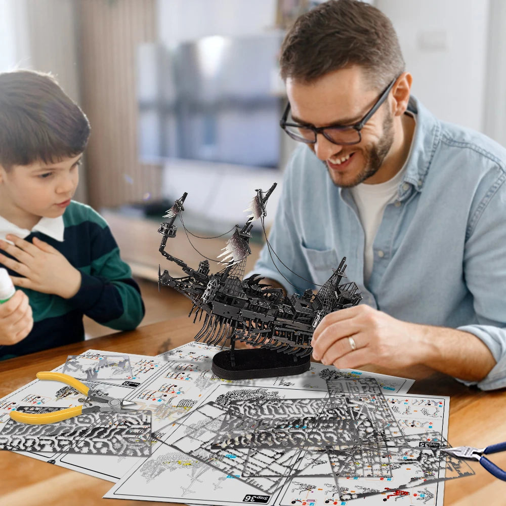 Abyssal Ghost Pirate Ship 3D metal puzzle by Piececool – fantasy DIY model kit for teens and adults