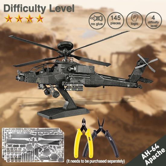 Piececool Fighter Aircraft & Helicopter 3D metal puzzle collection – aviation model kits for adults and teens