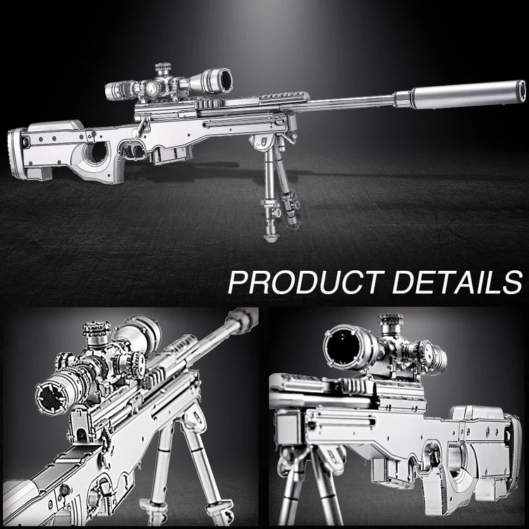 AWM Sniper Rifle 3D metal puzzle by Piececool – weapon model kit for teens and adults