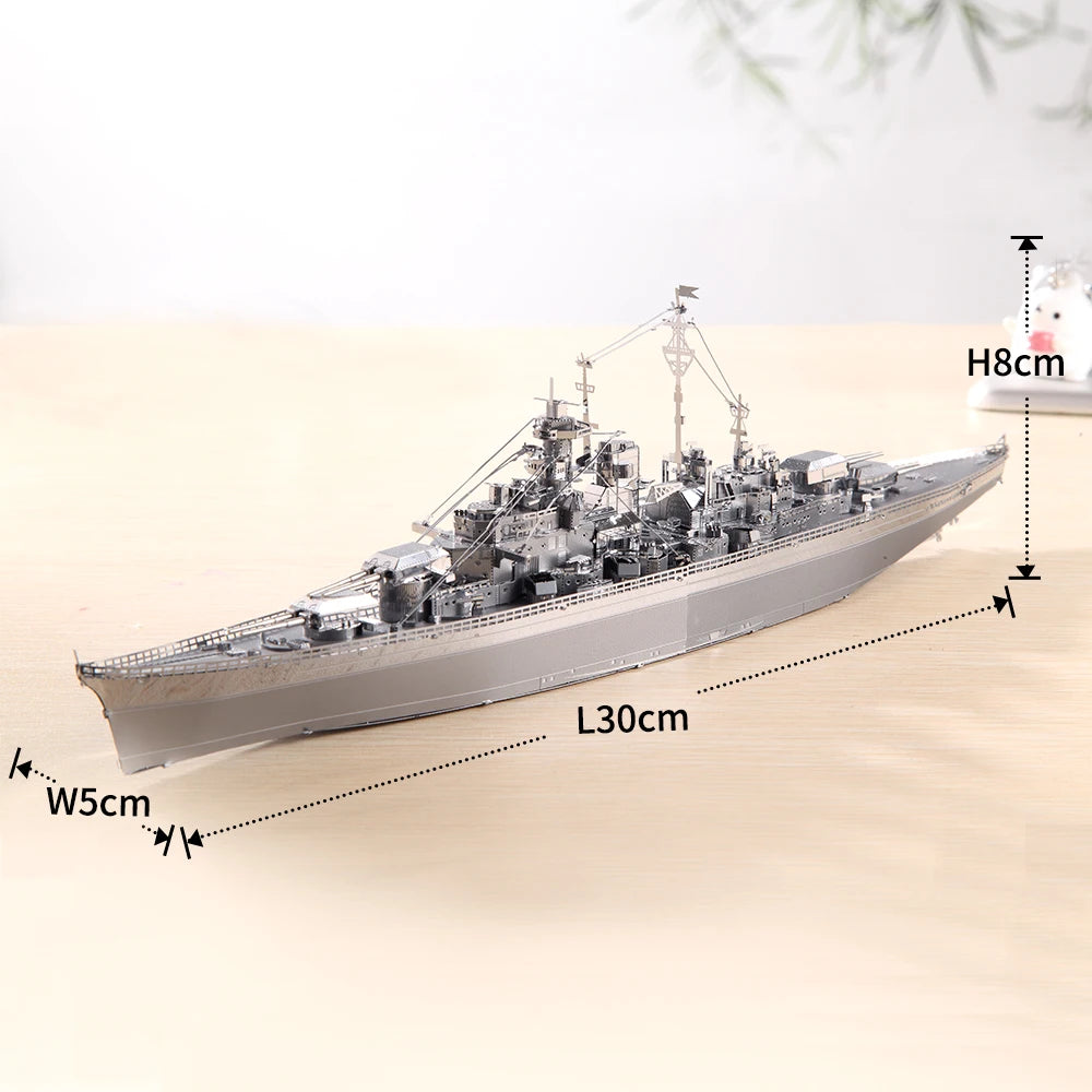Battleship Bismarck 3D metal puzzle by Piececool – military DIY model kit for adults and teens