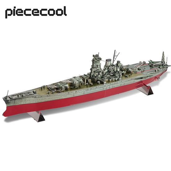 Battleship Musashi 3D metal puzzle by Piececool – military warship DIY model kit for teens and adults