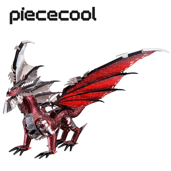 lack Dragon 3D metal puzzle by Piececool - fantasy DIY model kit