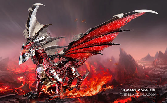 Black Dragon 3D metal puzzle by Piececool - DIY fantasy model kit