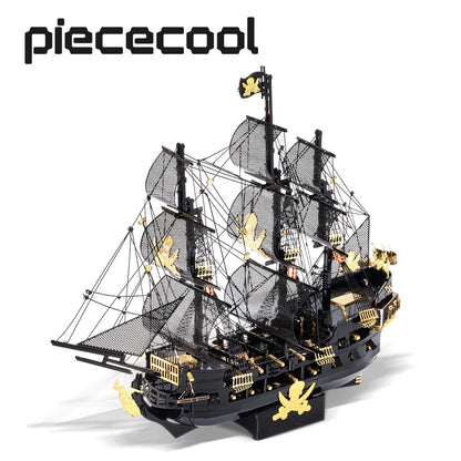Black Pearl Pirate Ship 3D metal puzzle by Piececool – DIY model kit for teens and adults