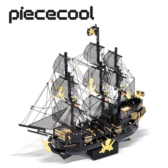 Black Pearl Pirate Ship 3D metal puzzle by Piececool – DIY model kit for teens and adults