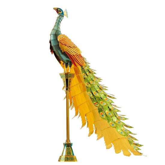 Colorful Peacock 3D metal puzzle by Piececool – DIY model kit for adults

