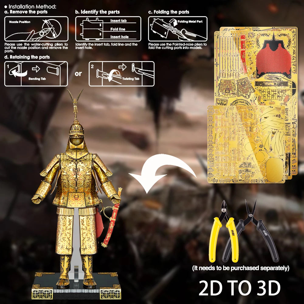 helmet and armor 3D metal puzzle by Piececool – DIY collectible model