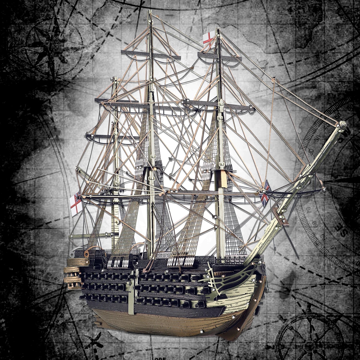 HMS Victory Ship 3D metal puzzle by Piececool – historic warship DIY model kit for adults and teens