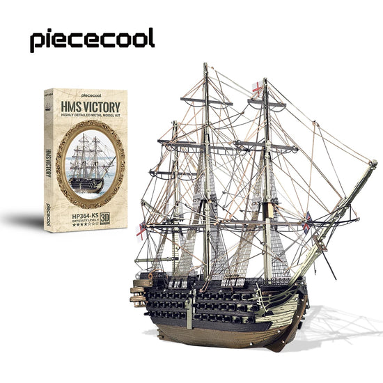 HMS Victory Ship 3D metal puzzle by Piececool – historic warship DIY model kit for adults and teens