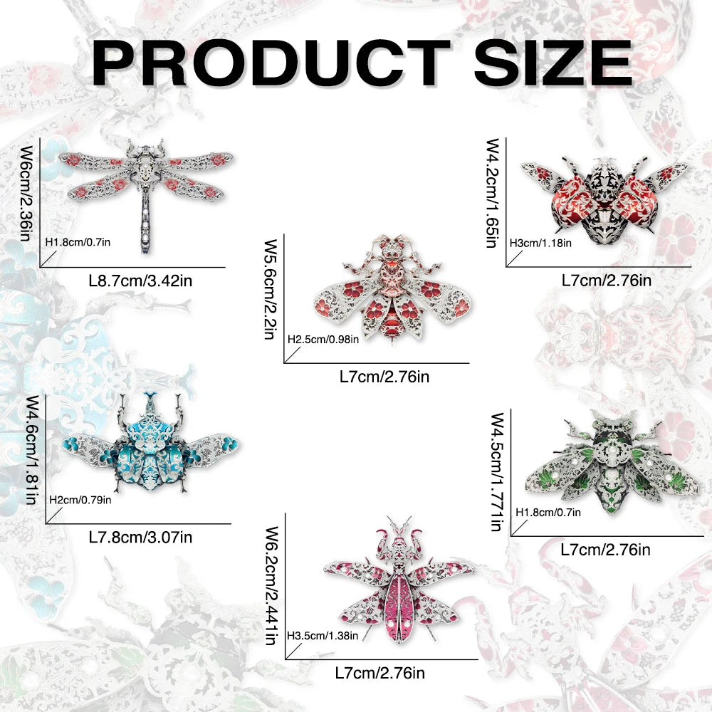 insect brooch 3D metal puzzle by Piececool – DIY decorative model kit

