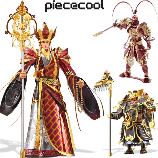 Journey to the West 3D metal puzzle series by Piececool – featuring The Monkey King, Xuanzang, and Lucky Piggie