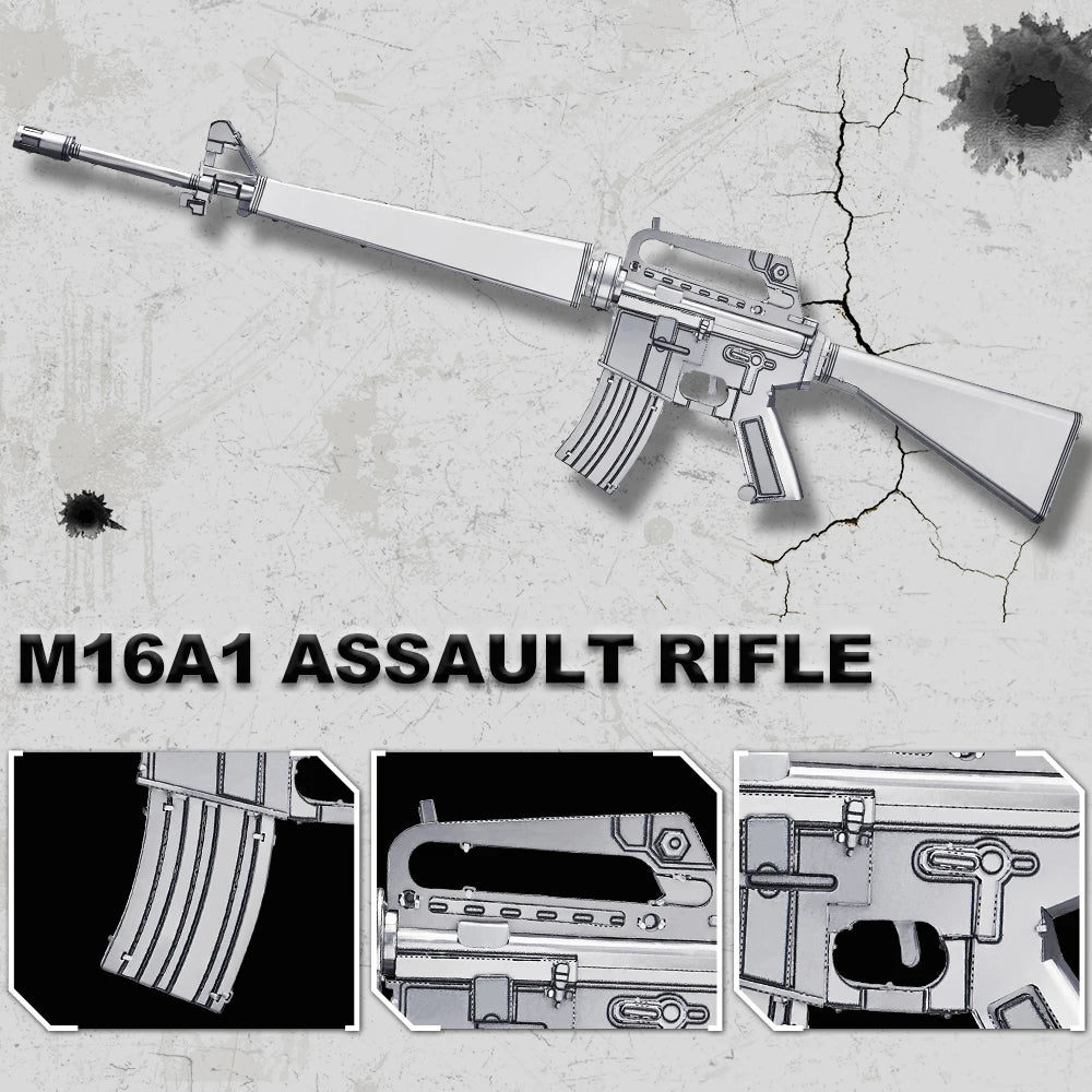M16A1 Rifle 3D metal puzzle by Piececool – military DIY model kit 