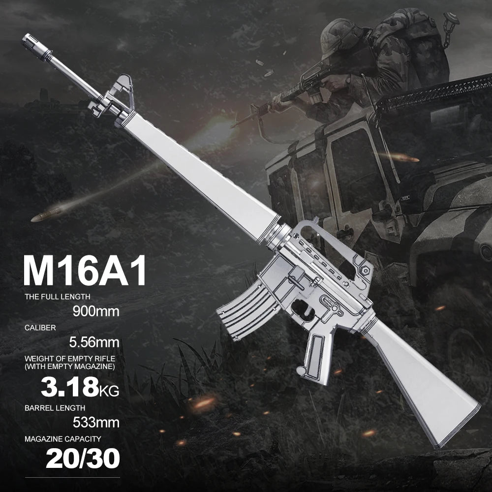 M16A1 Rifle 3D metal puzzle by Piececool – military DIY model kit 