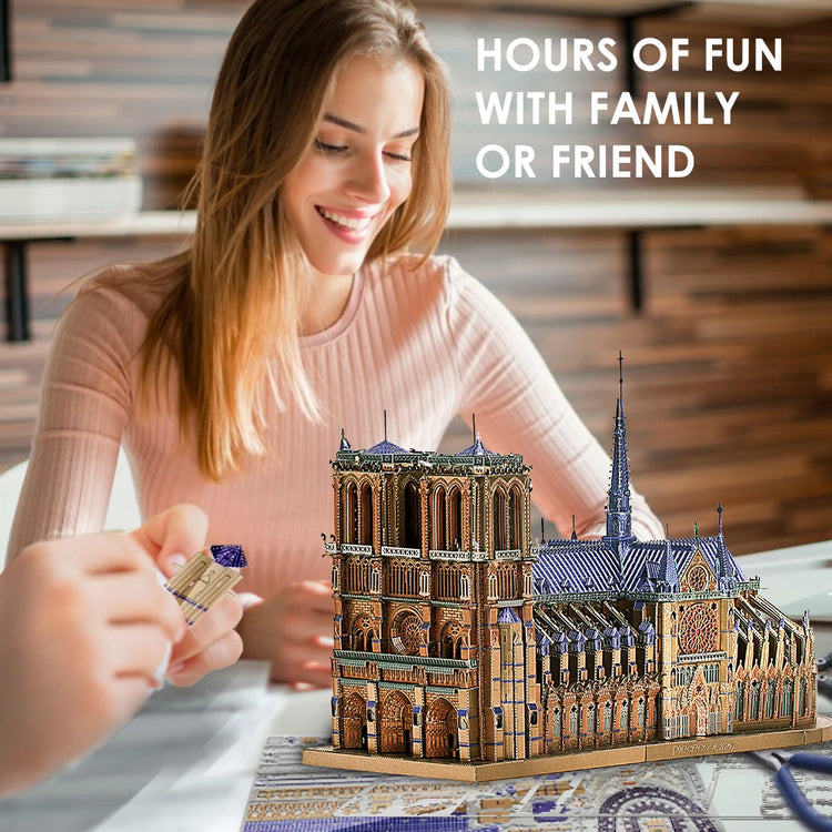 Notre Dame Cathedral 3D metal puzzle by Piececool – DIY architectural model kit for adults and teens