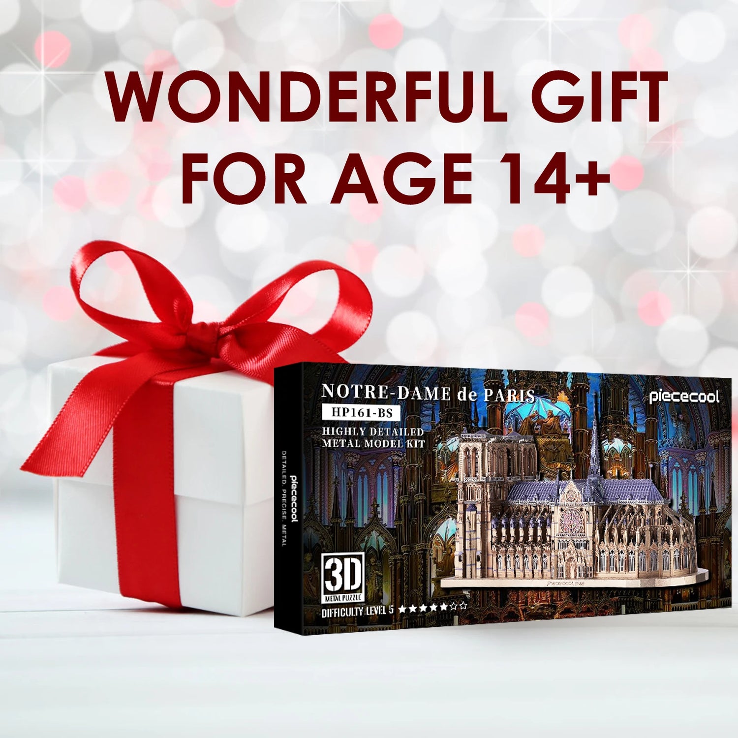 Notre Dame Cathedral 3D metal puzzle by Piececool – DIY architectural model kit for adults and teens