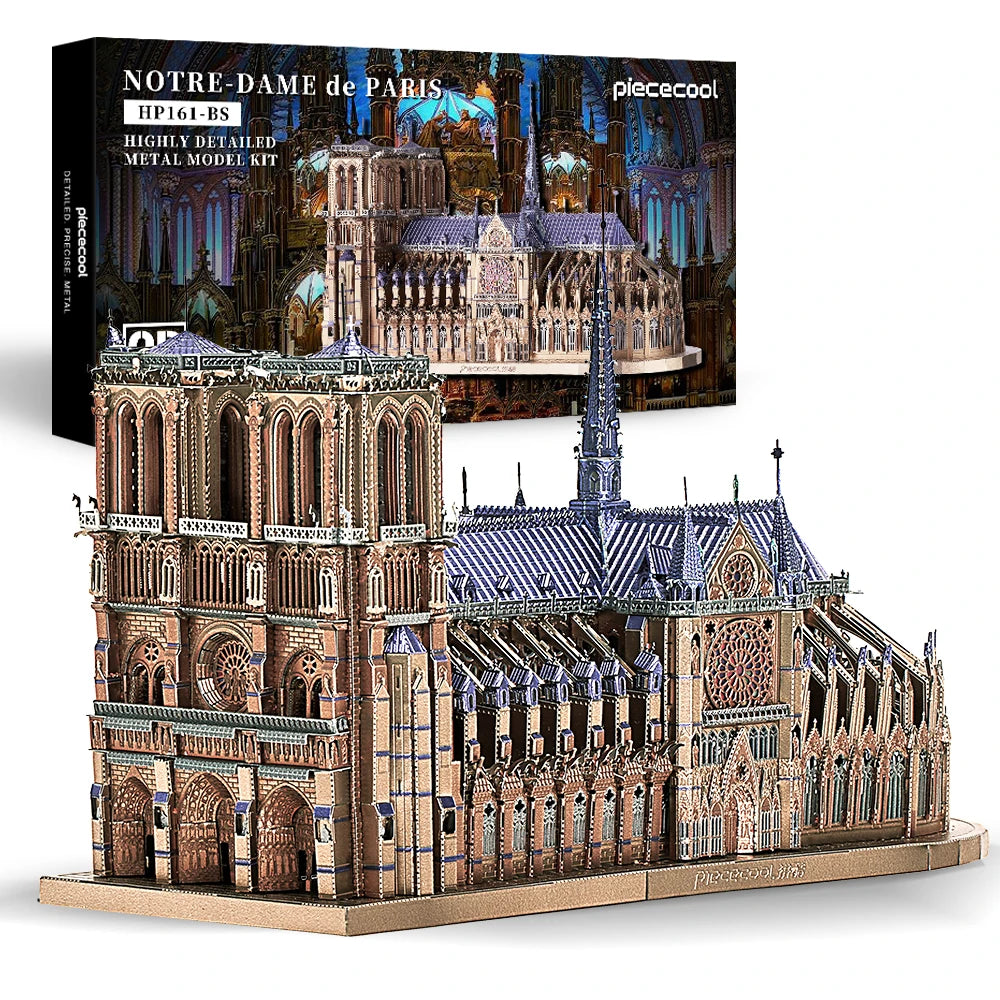 Notre Dame Cathedral 3D metal puzzle by Piececool – DIY architectural model kit for adults and teens
