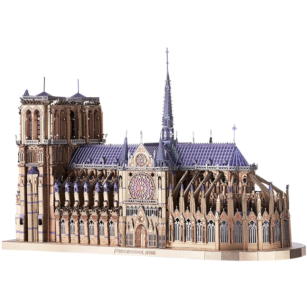 Notre Dame Cathedral 3D metal puzzle by Piececool – DIY architectural model kit for adults and teens