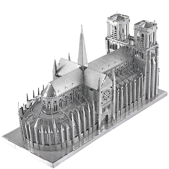 Notre Dame de Paris 3D metal puzzle by Piececool – silver DIY architectural model kit