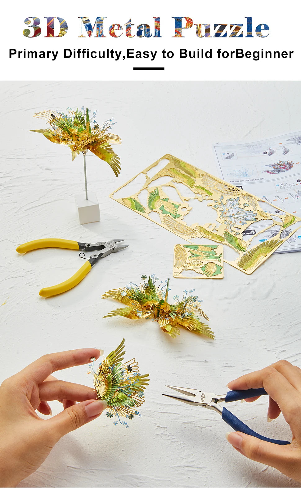 One Thousand Origami Cranes Amulet 3D metal puzzle series by Piececool – DIY model kits for adults and teens