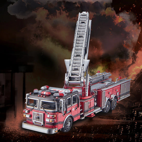 Fire Truck 3D metal puzzle by Piececool – emergency vehicle DIY model kit for teens and adults