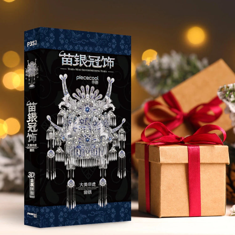 Tiara-Miao 3D Metal Puzzle – Piececool DIY Crown with Tassels Model Kit