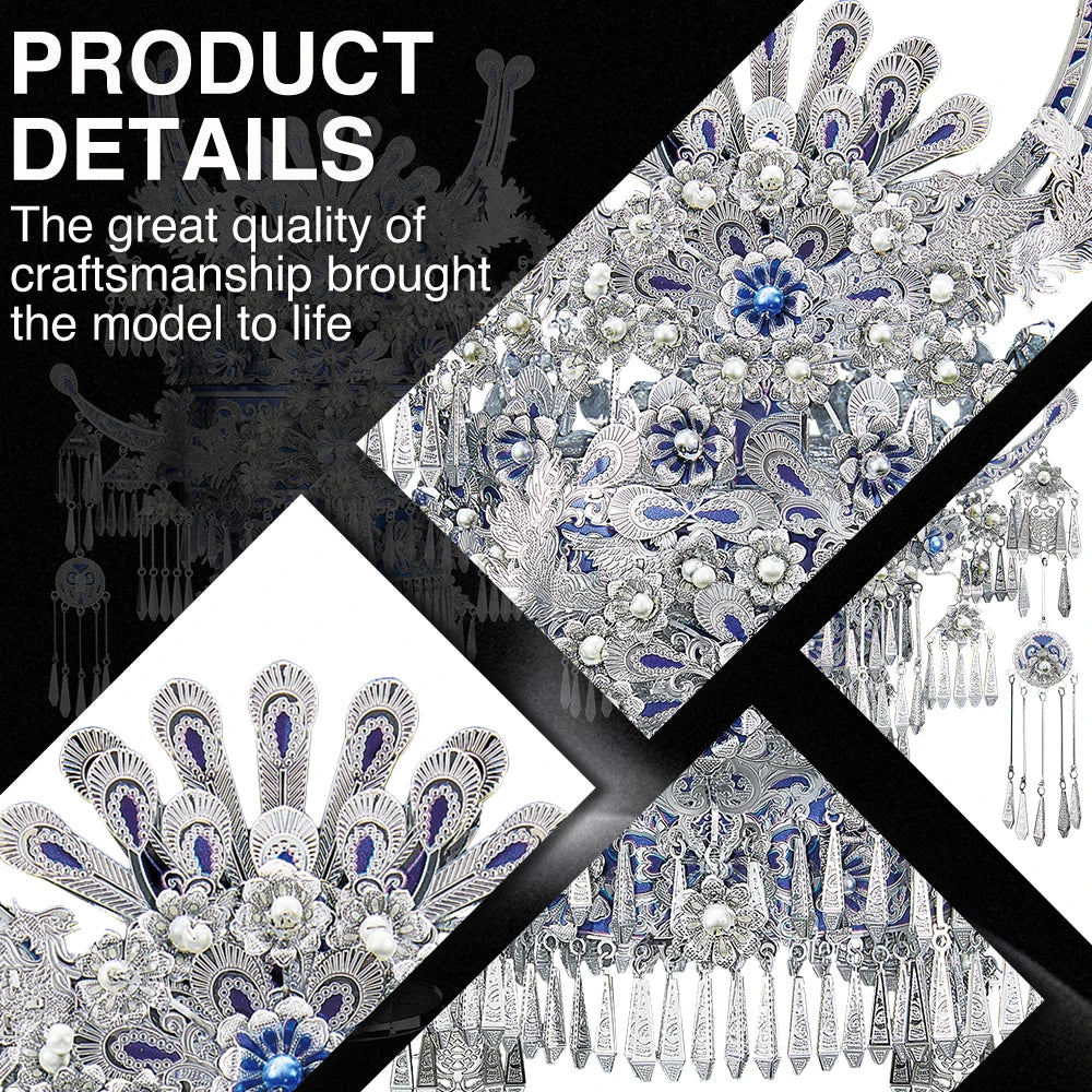 Tiara-Miao 3D Metal Puzzle – Piececool DIY Crown with Tassels Model Kit