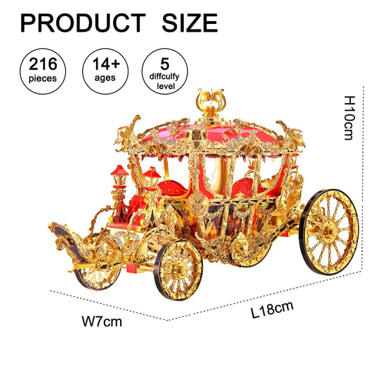 Princess Carriage 3D metal puzzle by Piececool – fantasy model kit for teens and adults